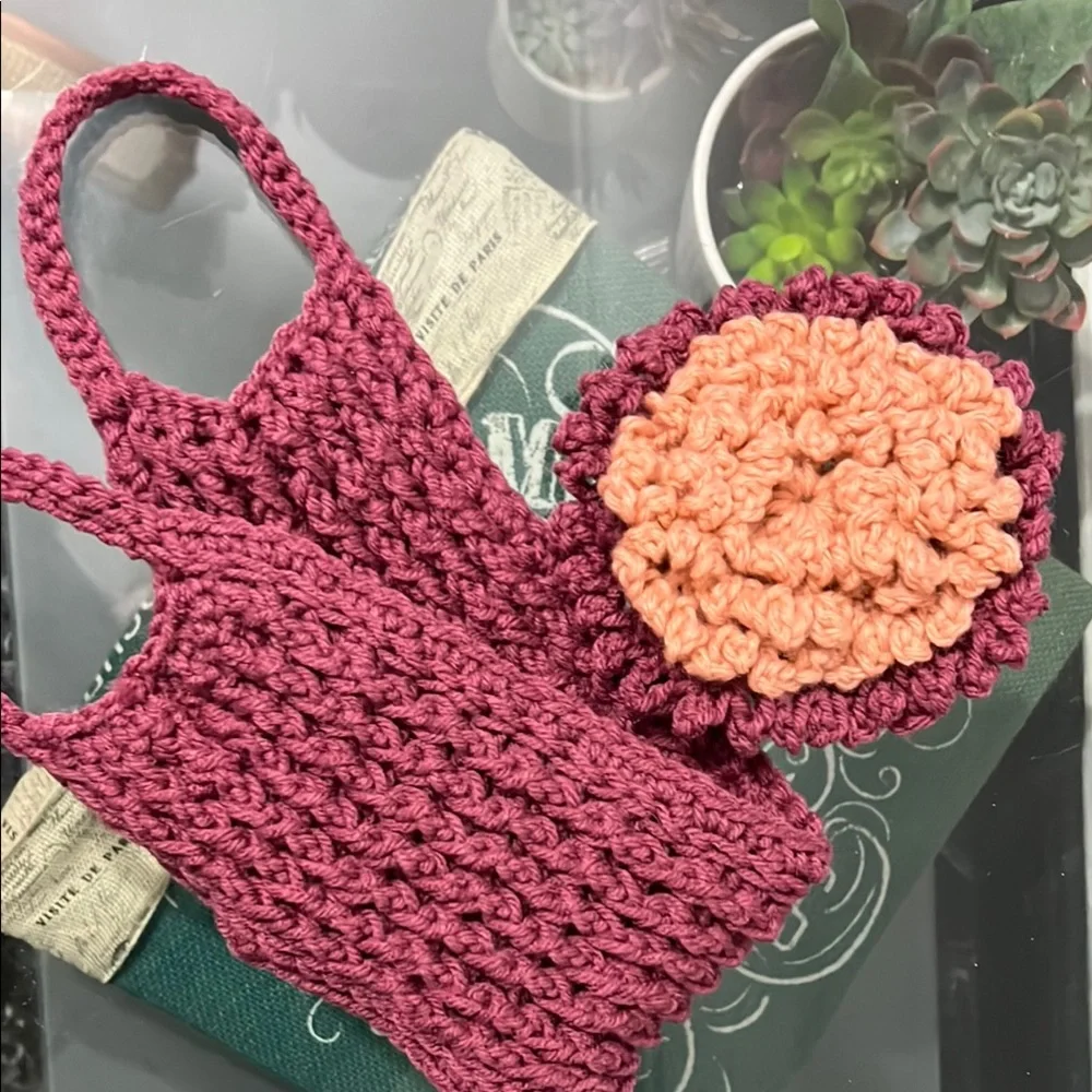 Handcrafted Crochet Spa 2pc spa set: Washcloth, Scrubbie